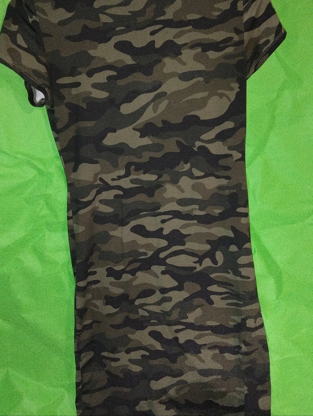 Absolutely Camo Mini Dress in Olive and Black